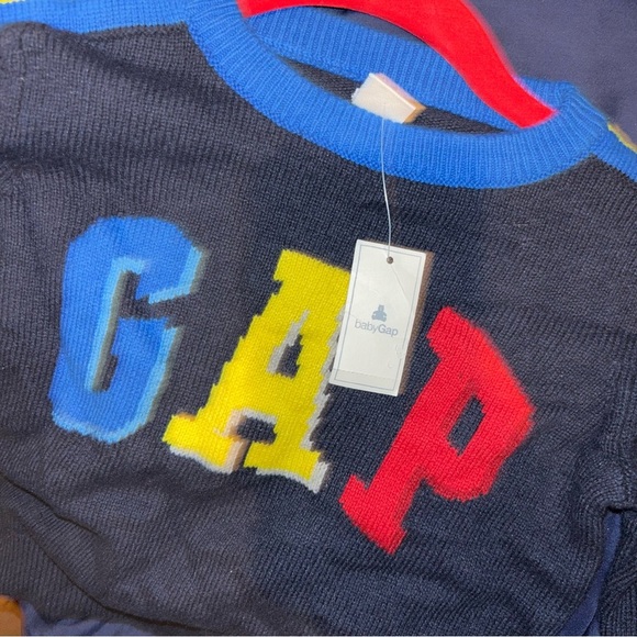 New baby gap navy knit signature crew neck sweater size 2T toddler kids - Picture 3 of 3